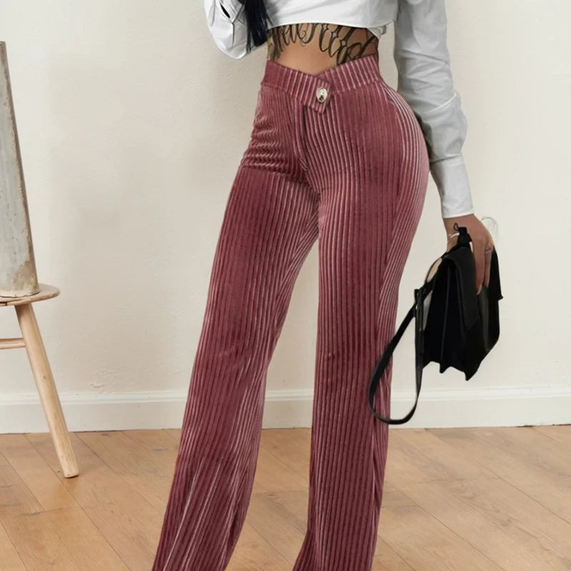 Pantalón Palazzo a Rayas de Tiro Alto