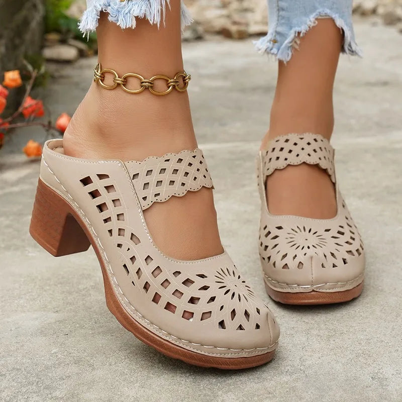Sandalias con Taco Azul