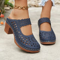 Sandalias con Taco Azul